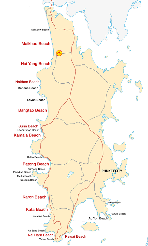 Map of Phuket Beaches